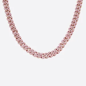 PINK SAPPHIRE PAVE LINK NECKLACE