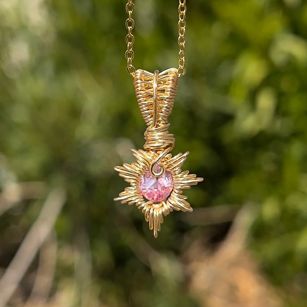 Pink Sapphire Sol Pendant ✵