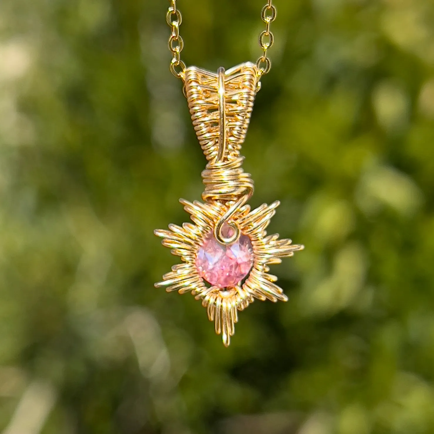 Pink Sapphire Sol Pendant ✵