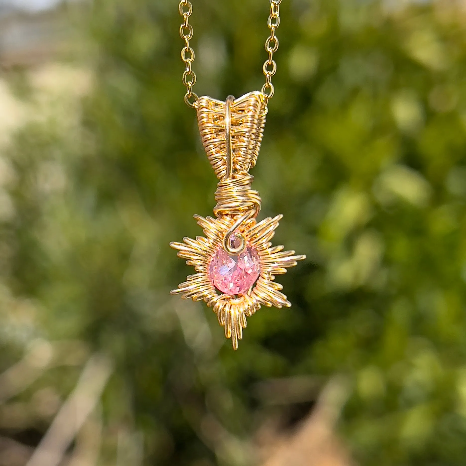 Pink Sapphire Sol Pendant ✵