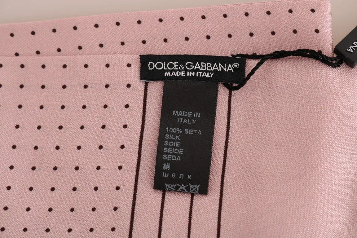 Pink Silk Polka Dot Scarf