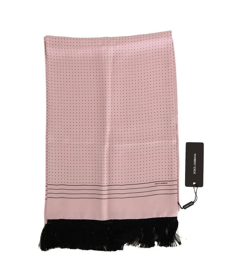 Pink Silk Polka Dot Scarf