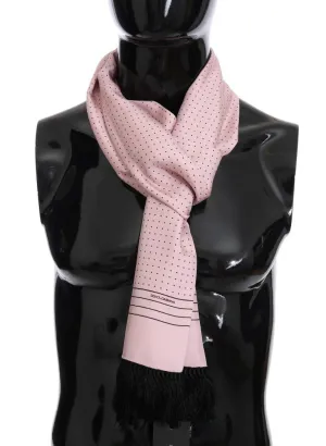 Pink Silk Polka Dot Scarf