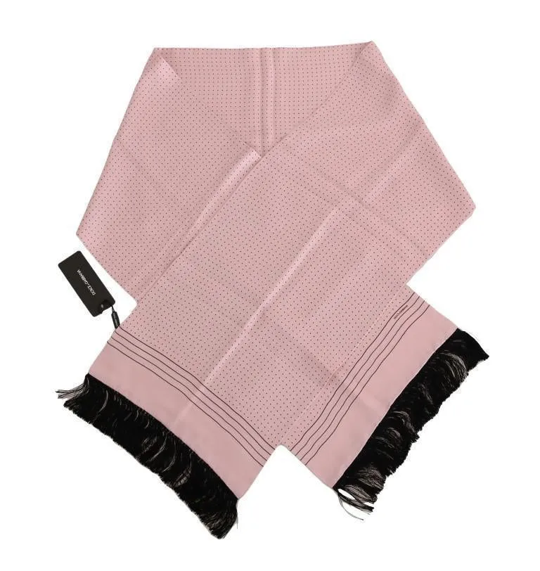 Pink Silk Polka Dot Scarf