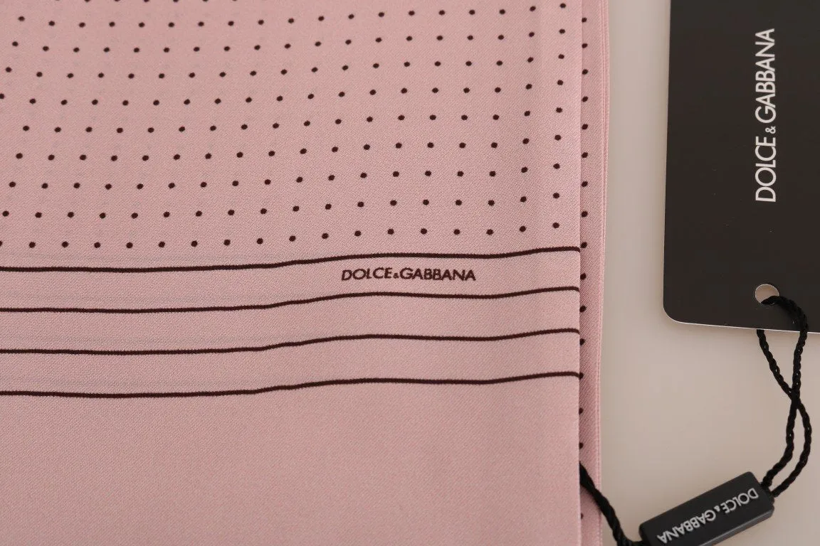 Pink Silk Polka Dot Scarf