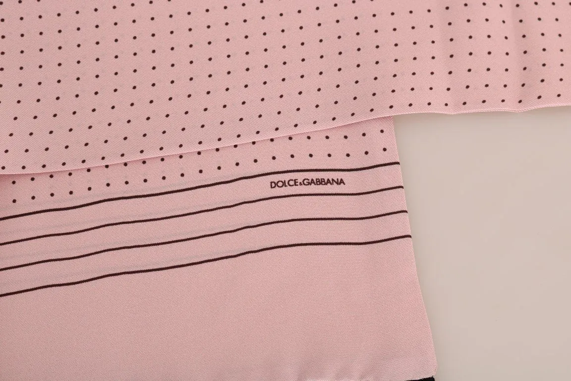 Pink Silk Polka Dot Scarf