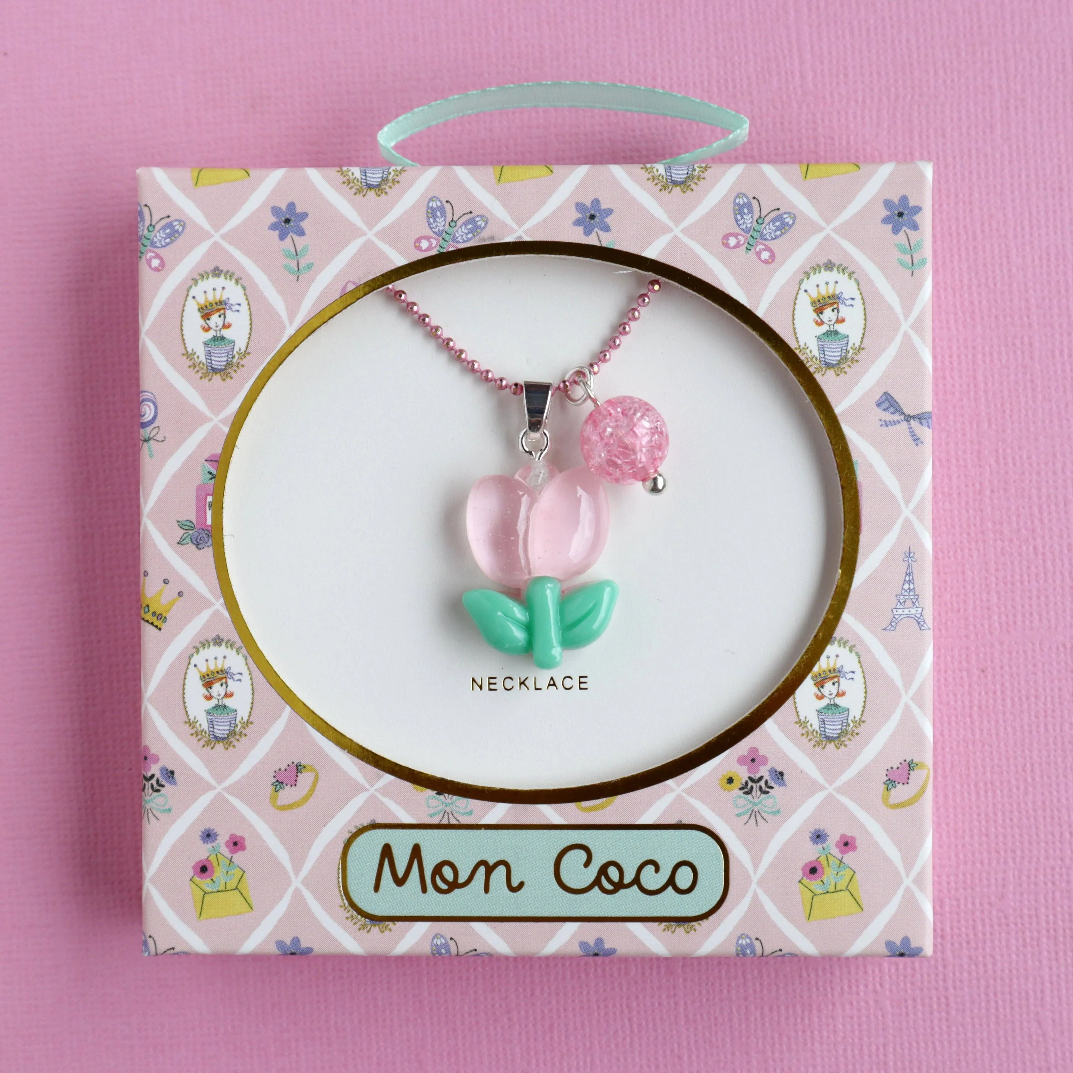 Pink Tulip Necklace
