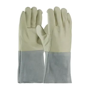 PIP 75-2026 Top Grain Leather with Kevlar Stitching Mig Tig Welder's Glove - Leather Gauntlet Cuff, Pair of 12