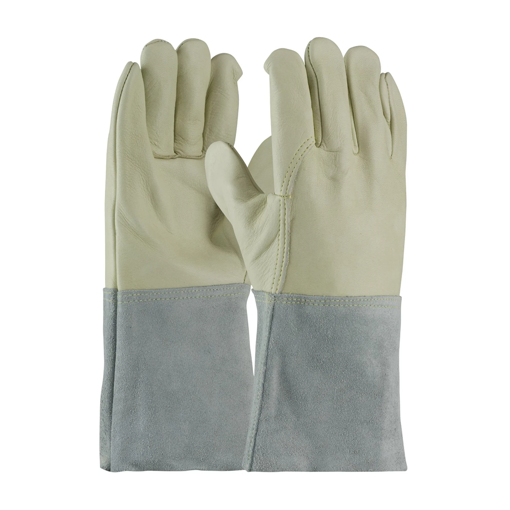 PIP 75-2026 Top Grain Leather with Kevlar Stitching Mig Tig Welder's Glove - Leather Gauntlet Cuff, Pair of 12