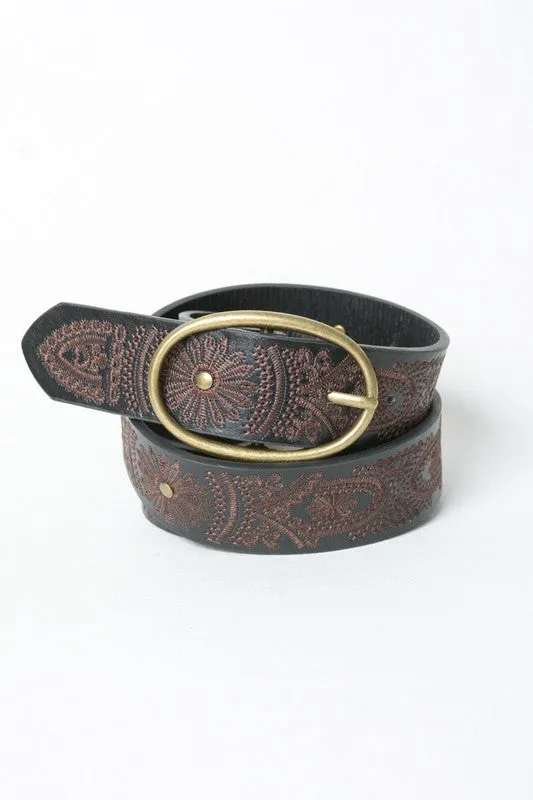 PIPPA EMBROIDERED BELT BLK