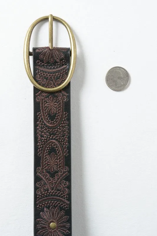 PIPPA EMBROIDERED BELT BLK