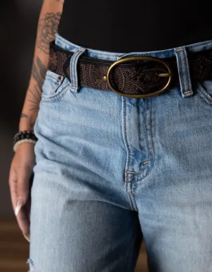 PIPPA EMBROIDERED BELT BLK