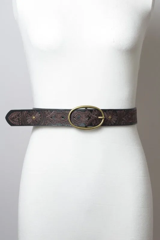 PIPPA EMBROIDERED BELT BLK