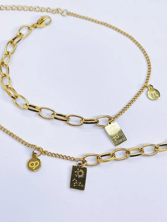 Plate Zodiac Tarot Card Necklaces
