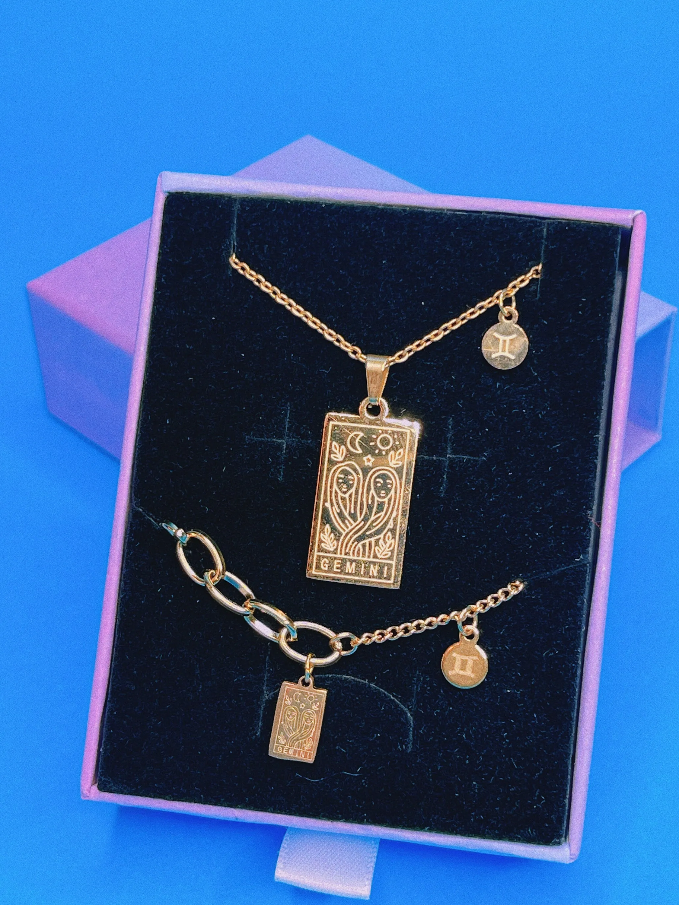Plate Zodiac Tarot Card Necklaces