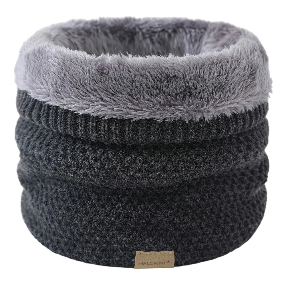Plush Thick Neck Scarf Women Men Winter Knitted Cashmer-Like Collar Keep Warm Rings Scarves Outdoor Sport Collar Infinity Snood