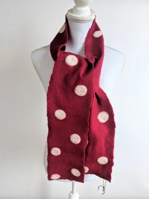 Polka Dot Hand Felted Scarf