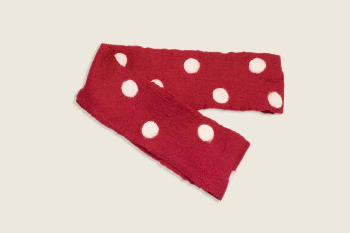 Polka Dot Hand Felted Scarf