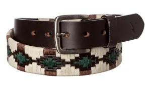 Polo Belt - Sand & Hunter Green