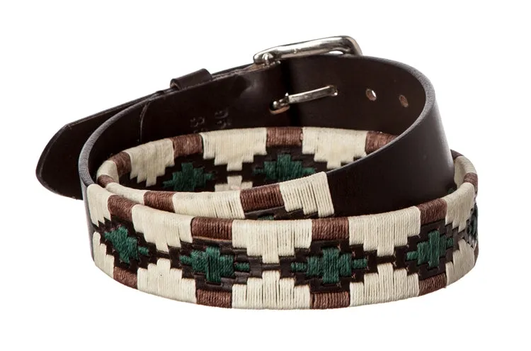 Polo Belt - Sand & Hunter Green