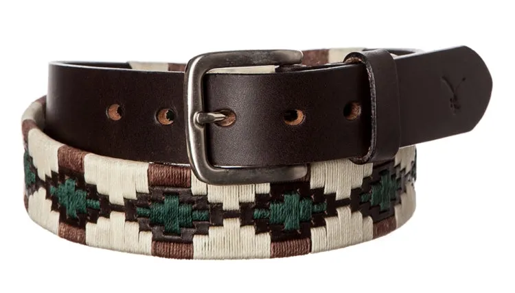 Polo Belt - Sand & Hunter Green