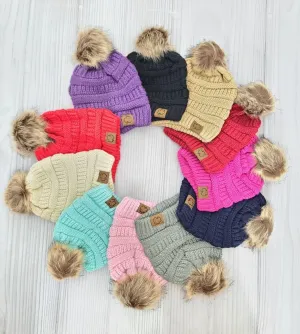 Pom Pom Beanie Hats - Kids