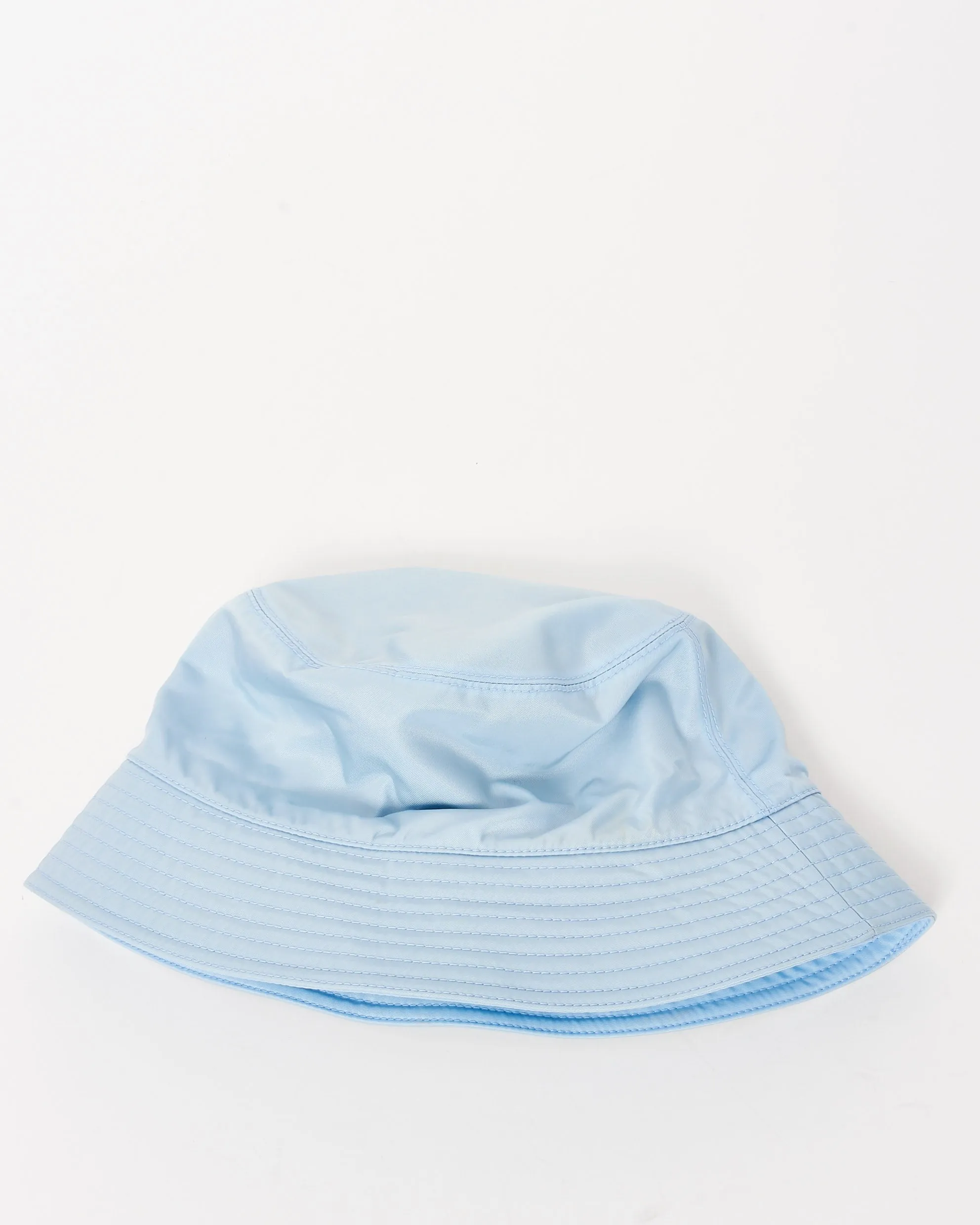 Prada Blue Re-Nylon Logo Bucket Hat - M
