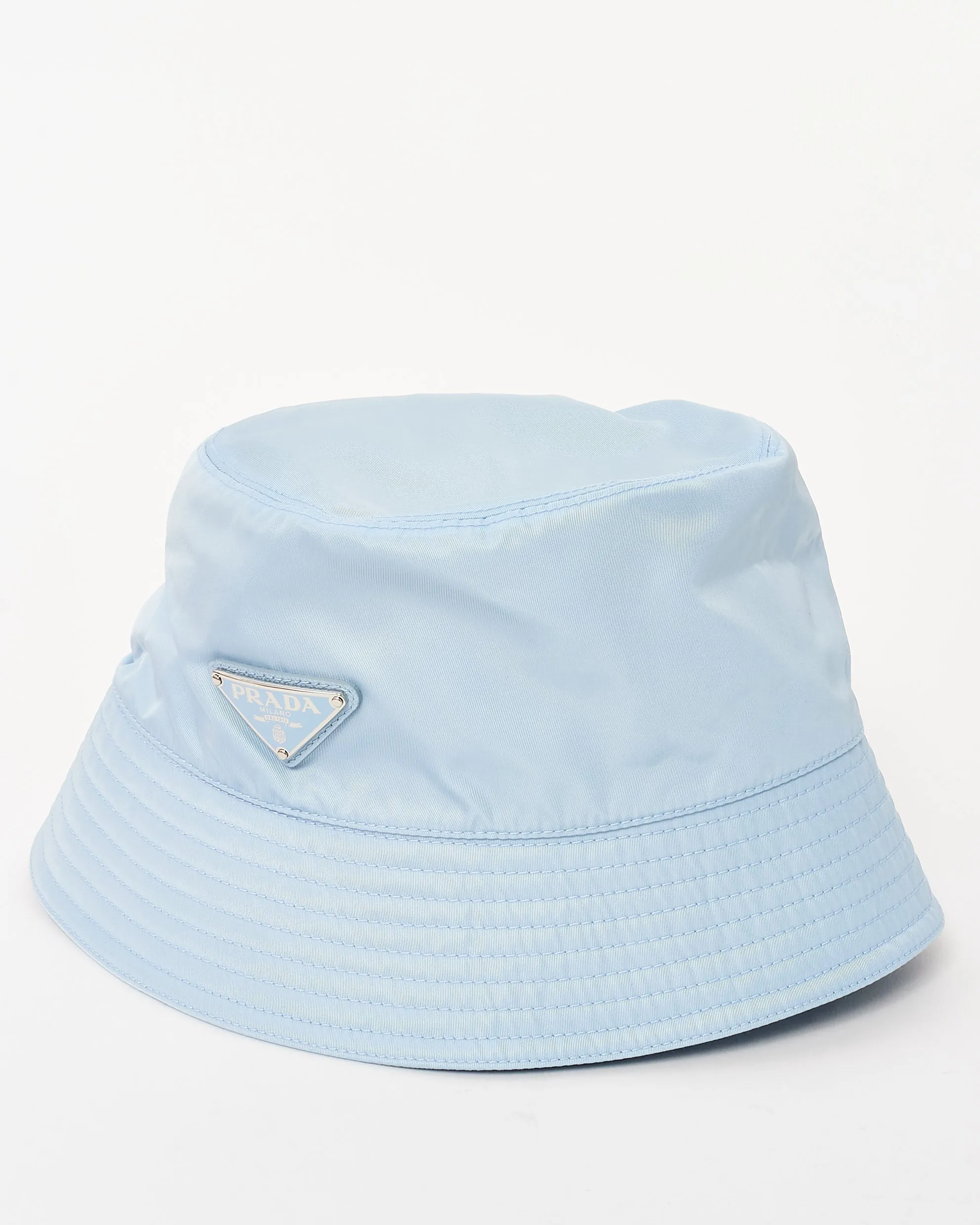 Prada Blue Re-Nylon Logo Bucket Hat - M