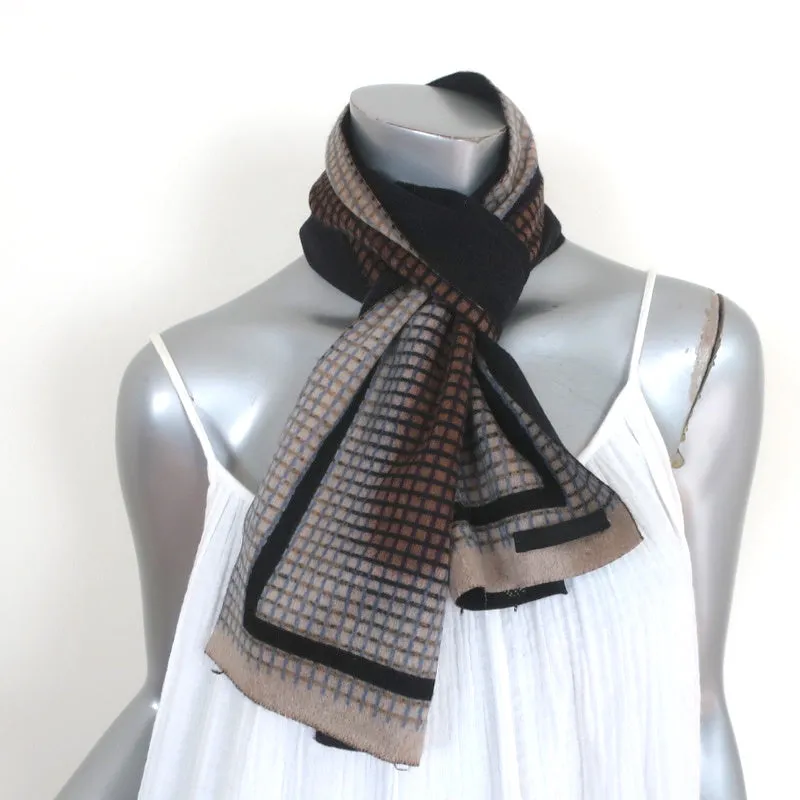 Prada Scarf Beige/Black Geometric Print