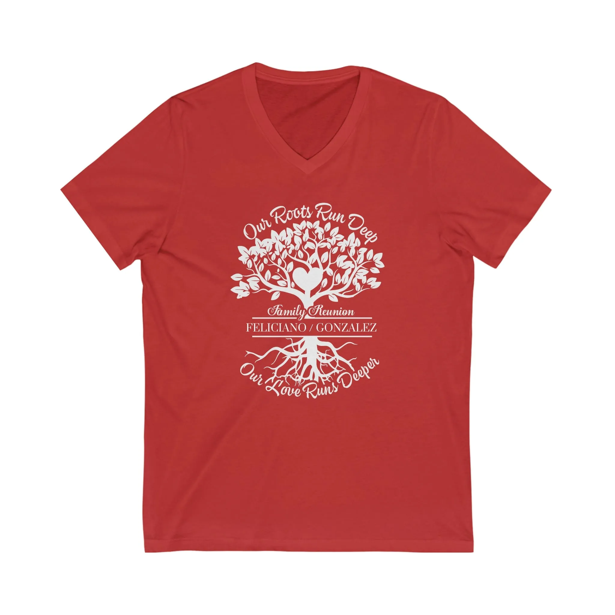 Premium Unisex V-Neck Tee Blue & Red