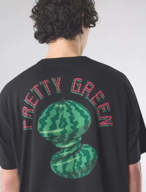 Pretty Green Twisted Melon T-Shirt Black