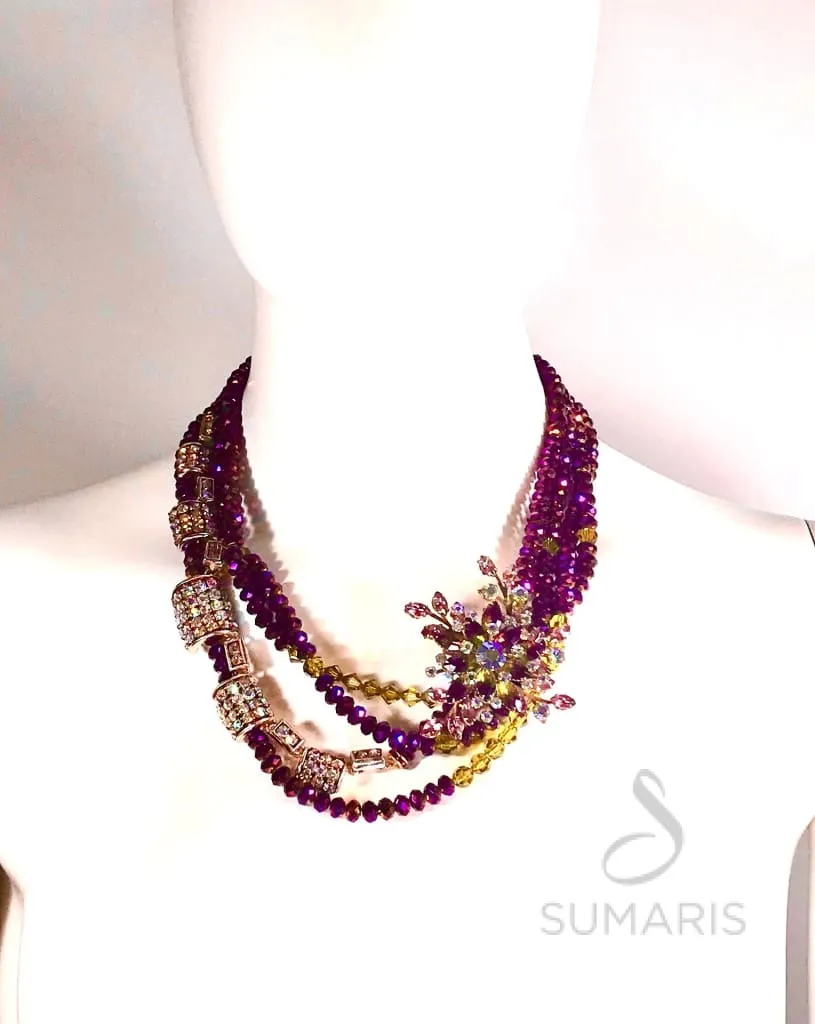 PROMISED PURPLE OOAK STATEMENT NECKLACE