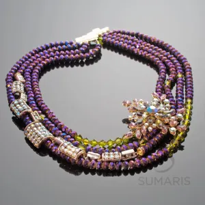 PROMISED PURPLE OOAK STATEMENT NECKLACE