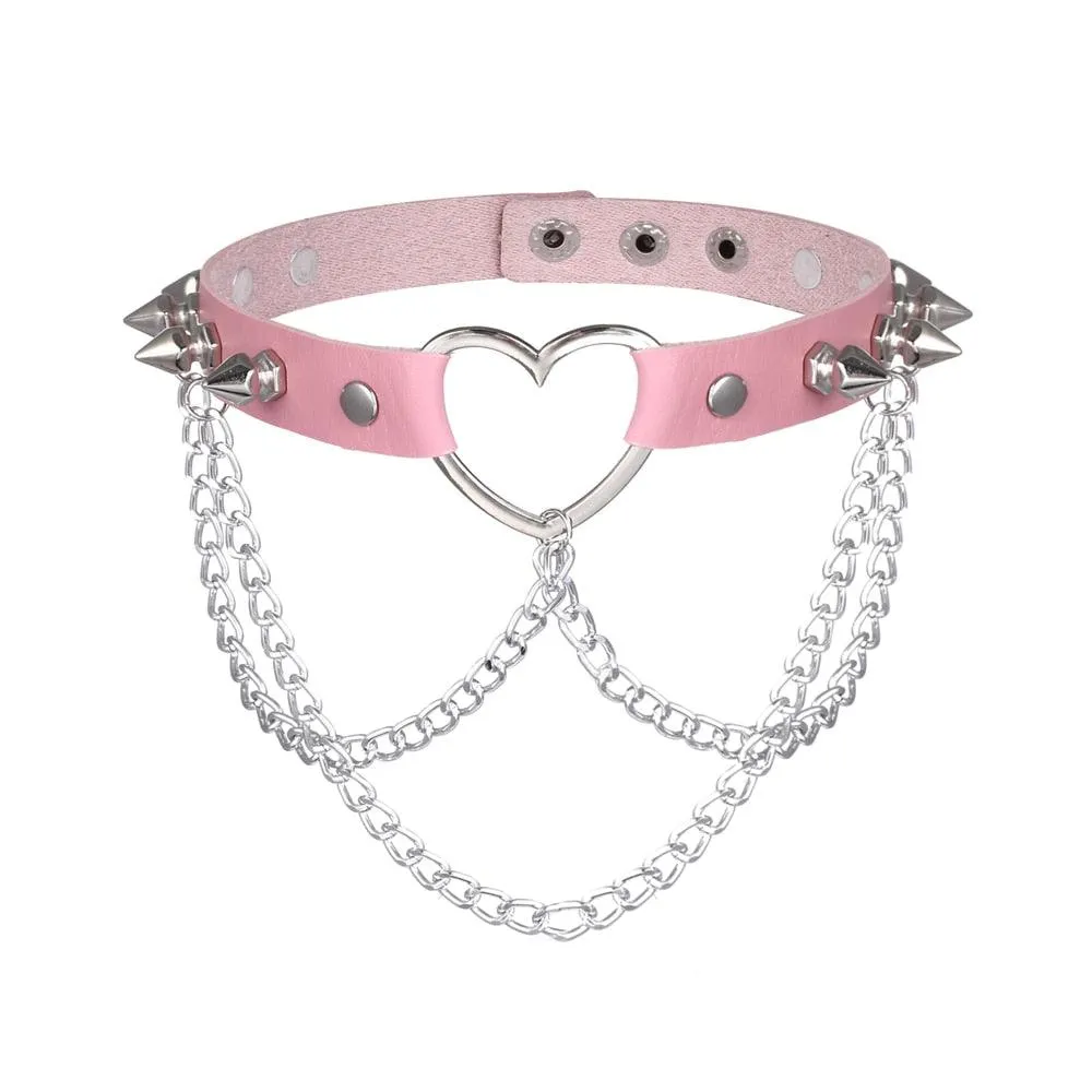 Punk Spiked Choker Necklace