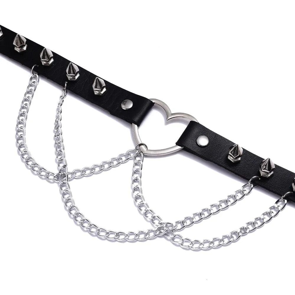 Punk Spiked Choker Necklace