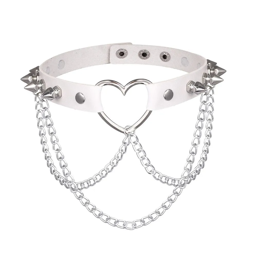 Punk Spiked Choker Necklace