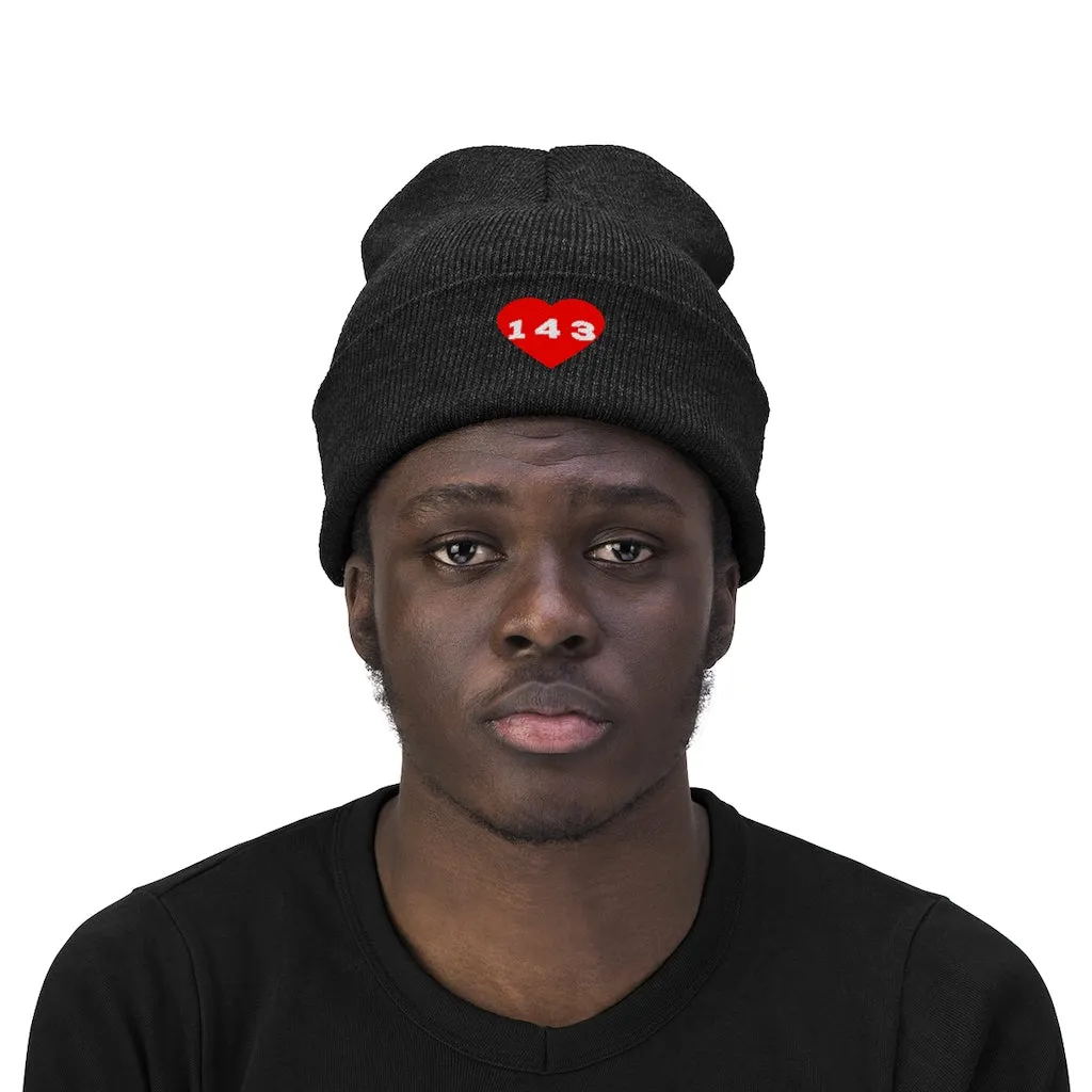 "143" Adult Knit Beanie -Red
