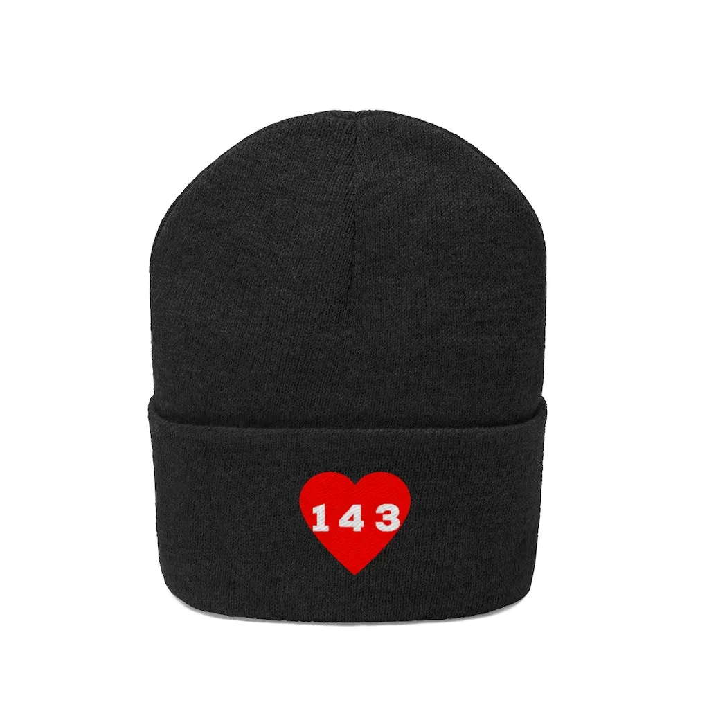 "143" Adult Knit Beanie -Red