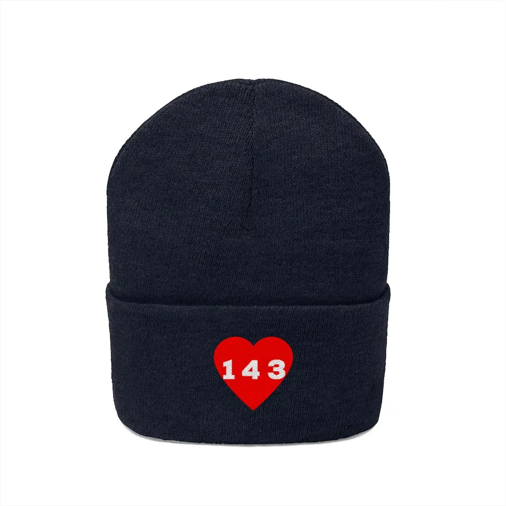 "143" Adult Knit Beanie -Red