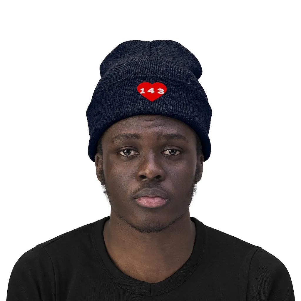 "143" Adult Knit Beanie -Red