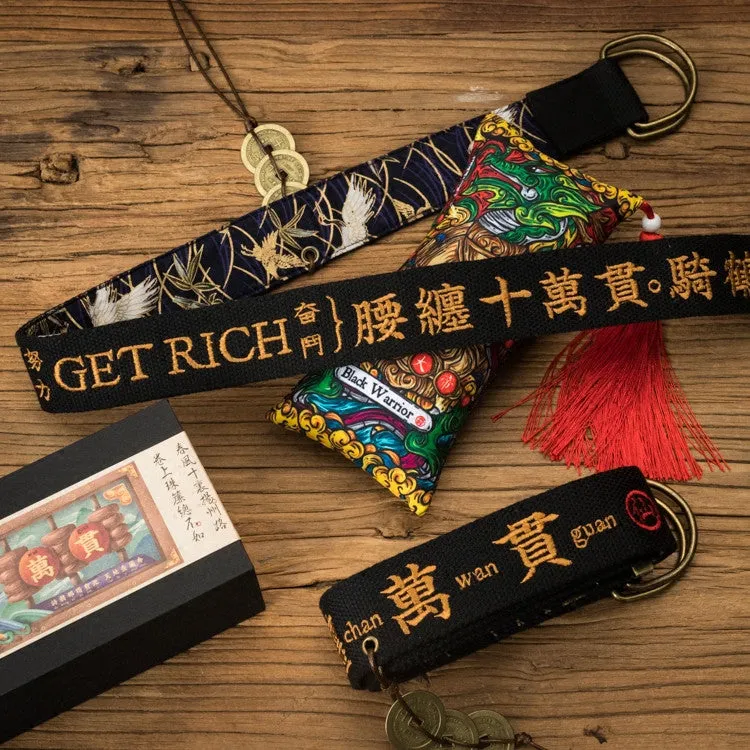 "EMBROIDERY GET RICH" BELT K031303
