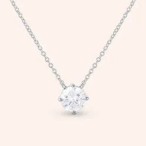 "Real Glam" 2.75CTW Round Cut Pendant Necklace
