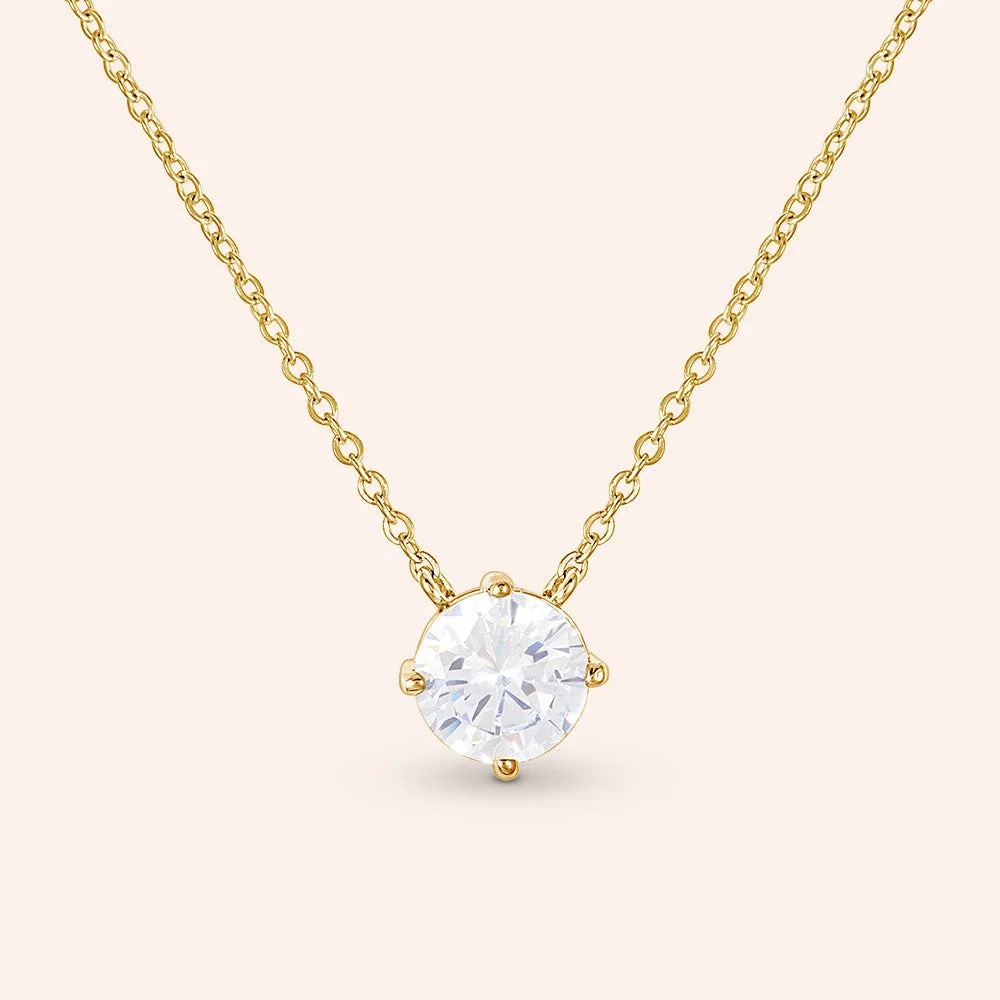 "Real Glam" 2.75CTW Round Cut Pendant Necklace
