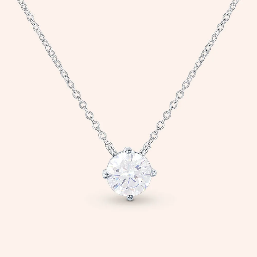 "Real Glam" 2.75CTW Round Cut Pendant Necklace