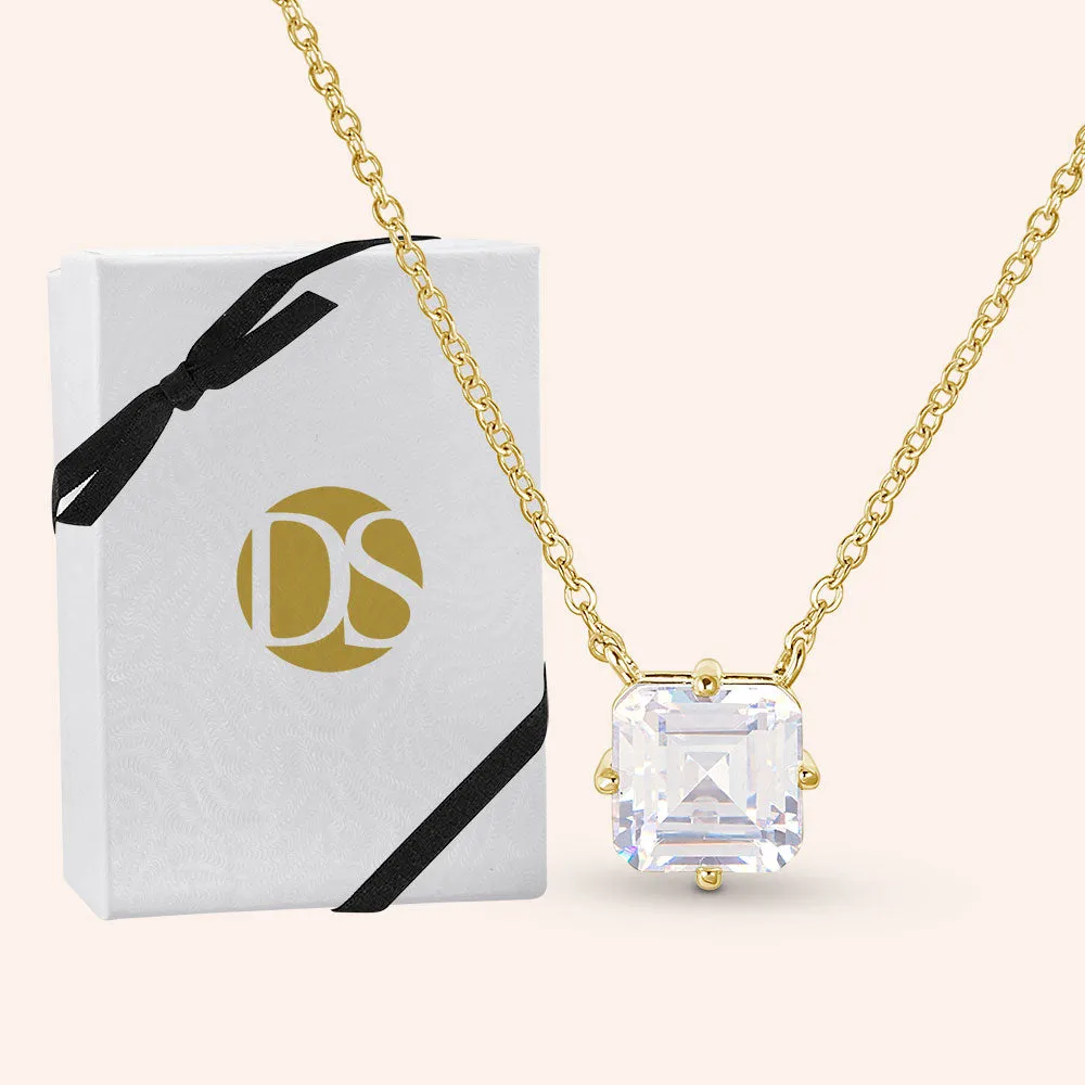 "Real Glam" 3.18CTW Asher Cut Pendant Necklace