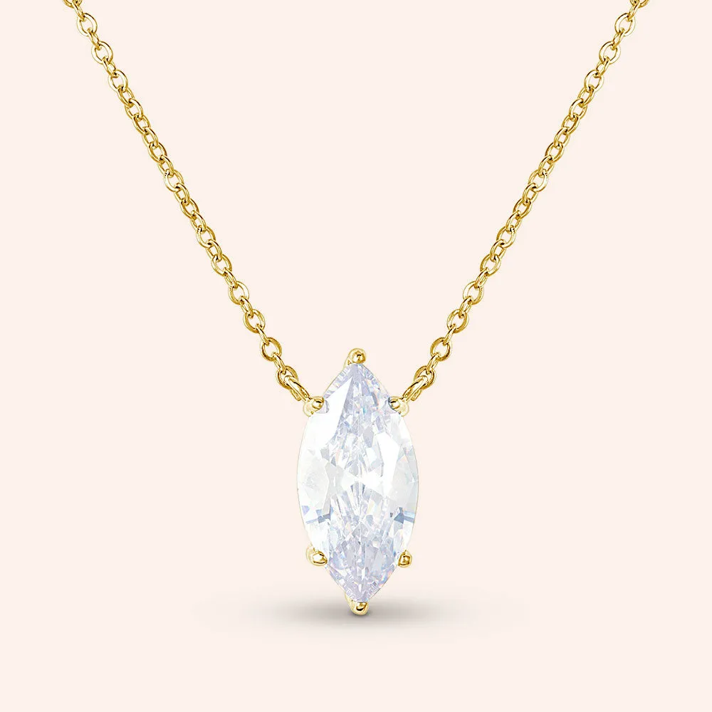 "Real Glam" 5.65CTW Marquise Cut Pendant Necklace