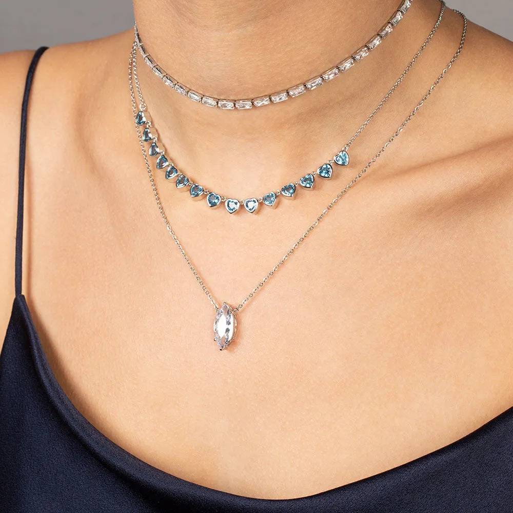 "Real Glam" 5.65CTW Marquise Cut Pendant Necklace