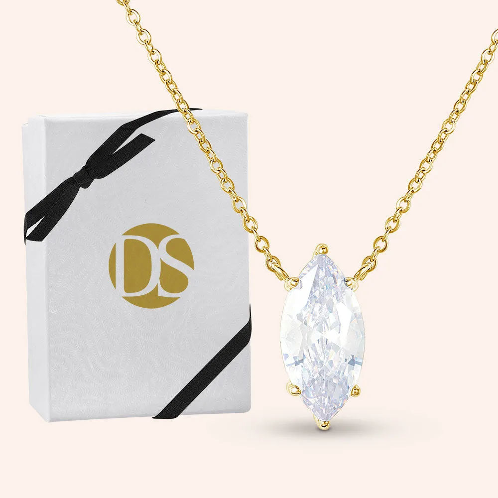 "Real Glam" 5.65CTW Marquise Cut Pendant Necklace