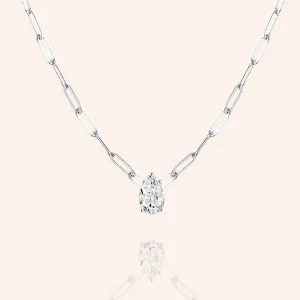 "Sunset Lover" 2.8CTW Drop Pendant Clip Chain Necklace