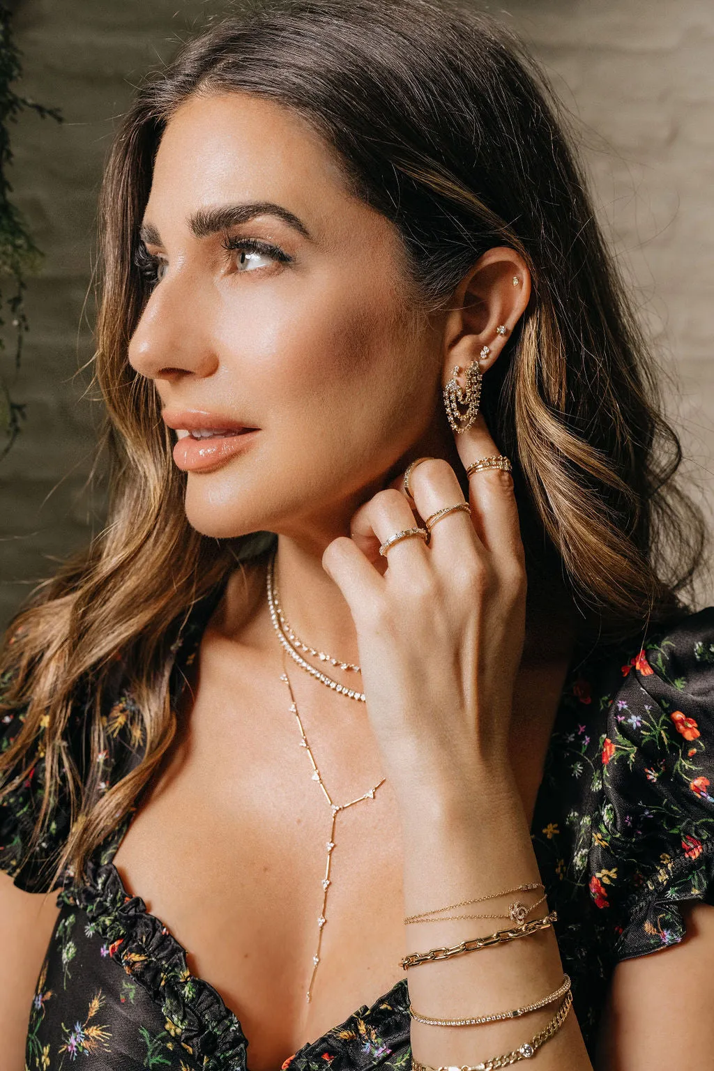 "The Catherine" Diamond Trio Y Necklace